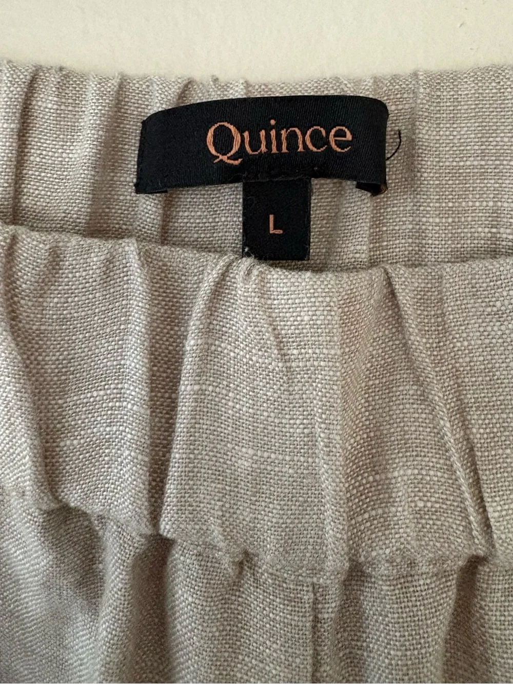 Quince 100% European Linen Tapered Ankle Pants Flax Beige Size L